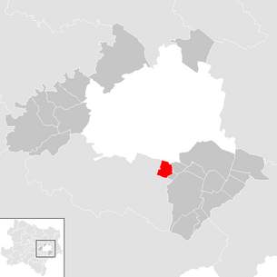 Lage der Gemeinde Leopoldsdorf (Bezirk Bruck an der Leitha) im ehemaligen niederösterreichischen Bezirk Wien-Umgebung (anklickbare Karte)