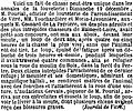 La chasse d'un loup réfugié en forêt du Pertre en décembre 1852 (Journal des débats politiques et littéraires du 31 décembre 1852).