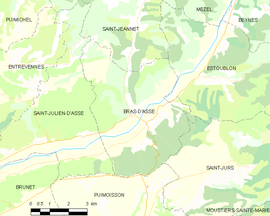 Mapa obce Bras-d'Asse