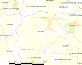Mapa obce Audrieu