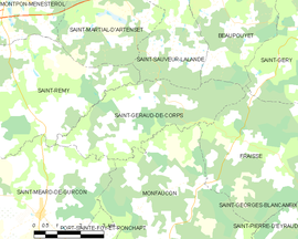 Mapa obce Saint-Géraud-de-Corps