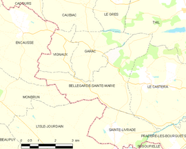 Mapa obce Bellegarde-Sainte-Marie