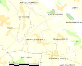 Mapa obce Servaville-Salmonville
