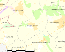 Mapa obce Moussy-le-Vieux