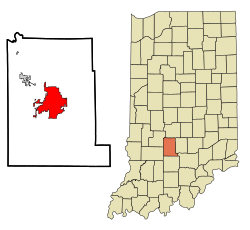 Poziția în cadrul statului Indiana