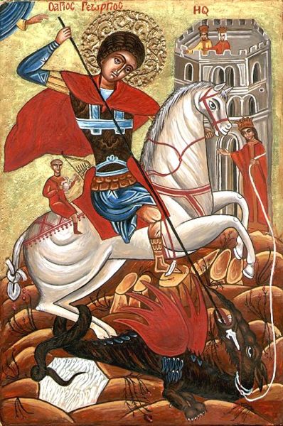 File:Orthodox Bulgarian icon of St. George fighting the dragon.jpg