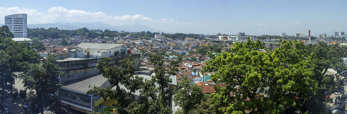 Panoramic view of Cihampelas, Bandung, from the seventh floor of the Tropicana Hotel