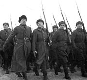 Парад польских формирований Армии Андерса в Бузулуке, декабрь 1941 года.