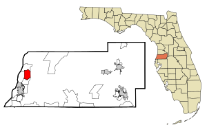 Lage von Bayonet Point im Pasco County (links) und in Florida (rechts)