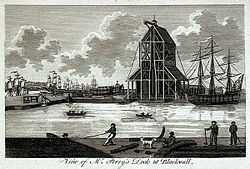 View of Mr Perry's Dock at Blackwall, c.1789, from the National Maritime Museum, Greenwich Perry's Dock.jpg