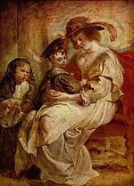 Hélène Fourment with two of her children, c. 1636.