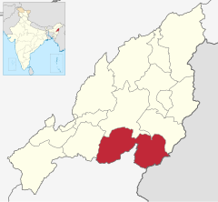 Localizacion del districte de Phek en Nagaland