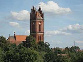 Kościół parafialny p.w. śś. Apostołów Piotra i Pawła w Pieniężnie.