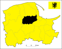 Okres Kartuzy na mapě vojvodství