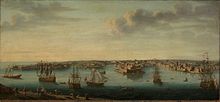 The Grand Harbour in 1750 Port de La Valette vers 1750 Malte.jpg