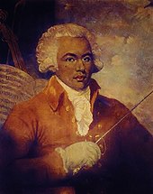 The Chevalier de Saint-Georges, known as the "Black Mozart", was, by his social position, and by his political involvement, a figurehead of free blacks. Portrait of Chevalier de Saint-George.jpg