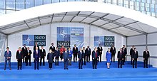 President Rumen Radev heads the Bulgarian delegation to the Meeting of the Heads of State and Government of the NATO Member States in Brussels 2018 02.jpg