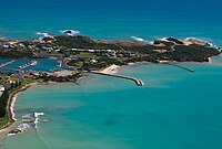 Robe from the air, showing the harbour