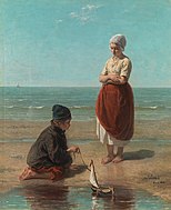 Jozef Israëls, 1863: 'Kinderen der Zee', olieverfschilderij