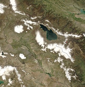 Спутниковое изображение восточной части Армянского нагорья (фото НАСА, США)