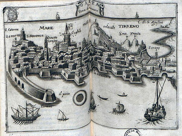 Itinerario overo nova descrittione de' viaggi principali d'Italia, nella quale si ha piena notitia di tutte le cose piu notabili, & degne d'esser vedute, 1647 – Gaeta