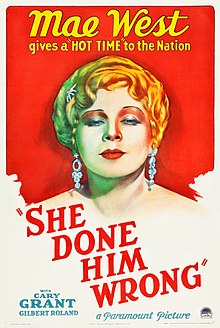 Description de l'image She Done Him Wrong (1933 poster).jpg.