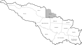 Границы города Сан-Хосе в пределах кантона Сан-Хосе, за исключением восточного сектора округа Урука. [1] [2]
