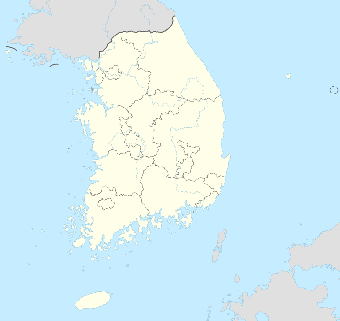 大韓民国の世界遺産の位置（大韓民国内）