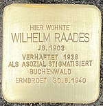 Stolperstein für Wilhelm Raades (Luisenstraße 77)