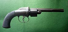 An English transitional revolver, mid 19th Century Transitional revolver.jpg