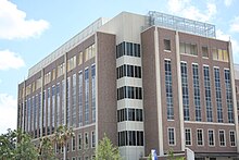 The University of Florida Cancer and Genetics Research Complex is an integrated medical research facility. UF Cancer Genetics Complex.JPG