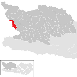 Poloha obce Winklern v okrese Spittal an der Drau (klikacia mapa)