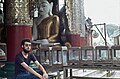 Tourist in Shwedagon pagoda