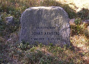 Sankt Nicolai ödekyrkogård, gravvård över brukspatron Arnberg