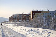 Bâtiments en hiver