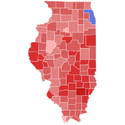 2014 Illinois gubernatorial election. Incumbent Democratic governor Pat Quinn was defeated for reelection by Republican candidate Bruce Rauner. Notice that Rauner carried every county except Cook County.