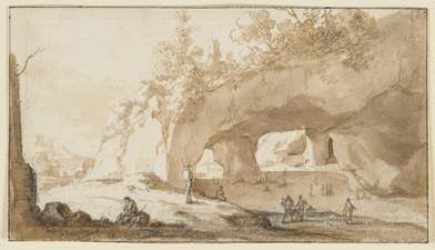 Grotte à l'extérieur de Tivoli (entre 1626 et 1629), Francfort-sur-le-Main, musée Städel.