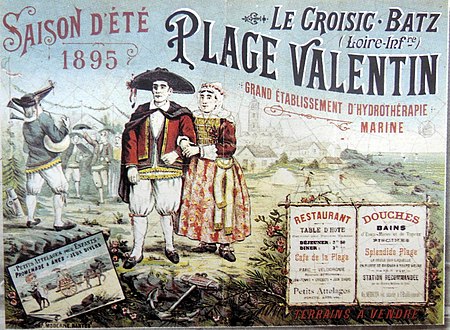Affiche publicitaire de 1895 pour la plage Valentin