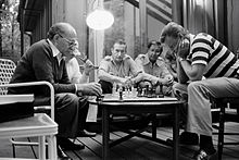 Begin and Brzezinski playing chess at Camp David Begin Brzezinski Camp David Chess.jpg