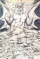 Lucifer, de William Blake, pro tio ke la Fajrego de Dante, canto 34