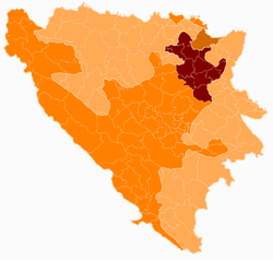 Тузланский кантон на карте