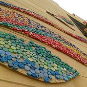 A detail of mosaic mural made of bottle screw tops. A high school in Jerusalem. Bottlecap mosaic.jpg