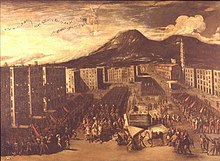 Naples surrenders to John of Austria. Painting by Carlo Coppola. Museo di San Martino. Carlo Coppola - Resa di Napoli a Don Giovanni d'Austria nel 1648.jpg