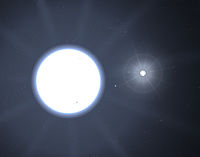 The faint star in the background is an example of an white dwarf, Sirius B