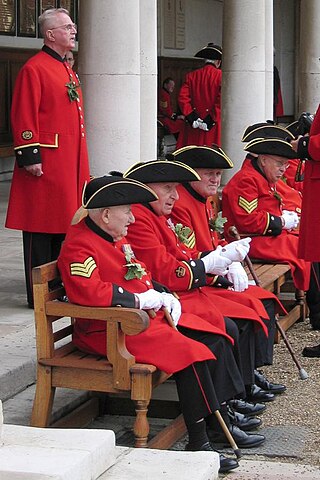 Chelsea pensioners at the Royal Hospital Chelsea