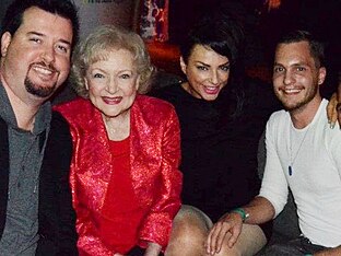 Dave Audé, Betty White, Luciana, and Ian Sklarsky