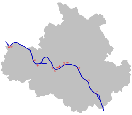Elbquerungen Dresdens, flussabwärts durchnummeriert