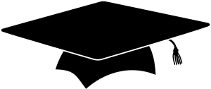 English: A vector image of a mortar board hat.