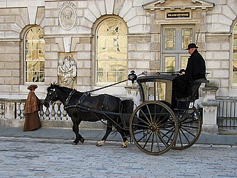Hansom cab and driver adding character to period filming