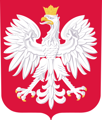 English: Simplified image of arms of Poland; t...